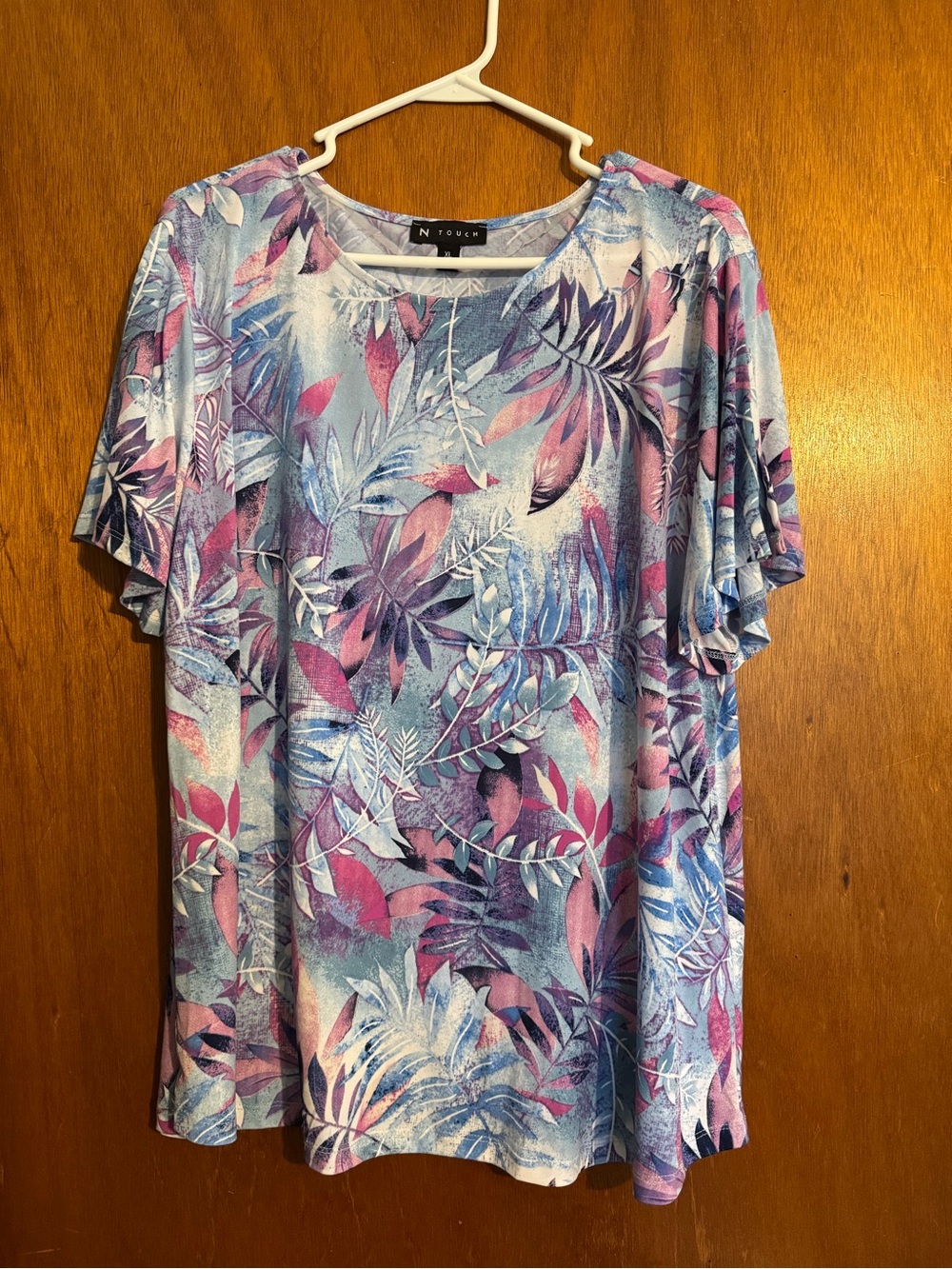 N Touch Lavender & Blue Floral Short Sleeve Tee